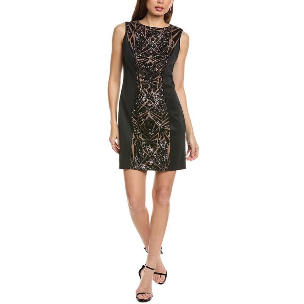 Sho By Tadashi Shoji Womens  Sequin Mini Dress, Black